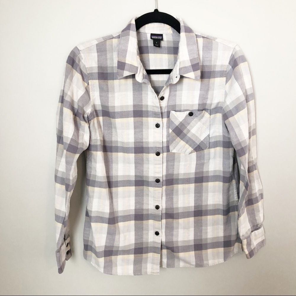 Patagonia heywood‎ flannel plaid button down size 2